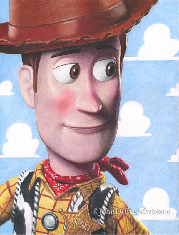Woody Toy Story Colored Pencil Drawing Print 8.5 x 11