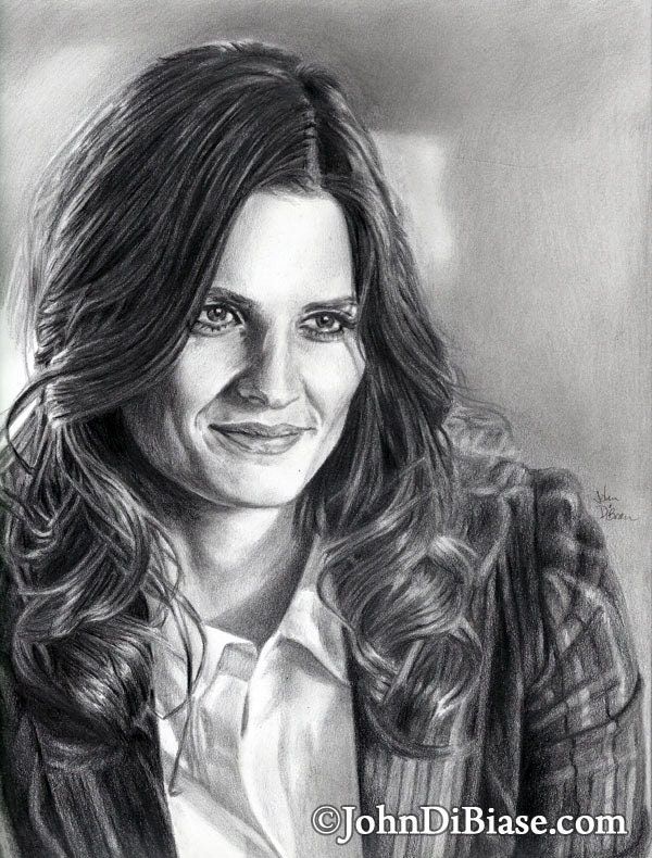 Drawing Print of Stana Katic as Kate Beckett on TV's Castle