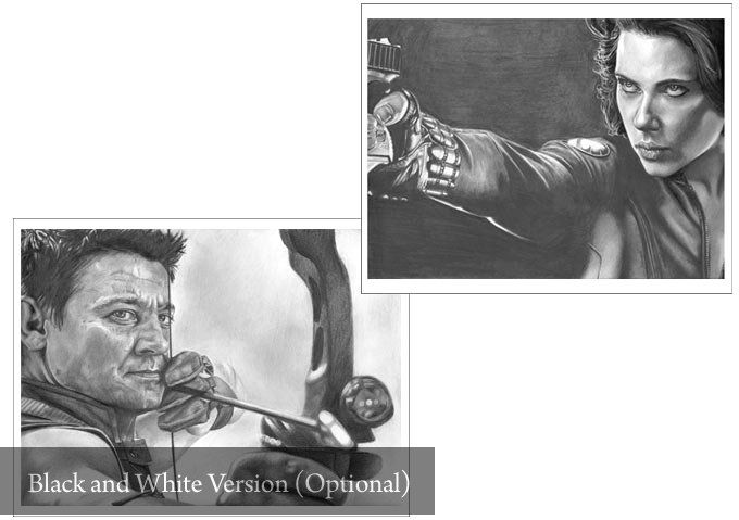 Avengers Agent Pack: 2 Drawing Prints - Hawkeye and Black Widow 11 x 8.5 each