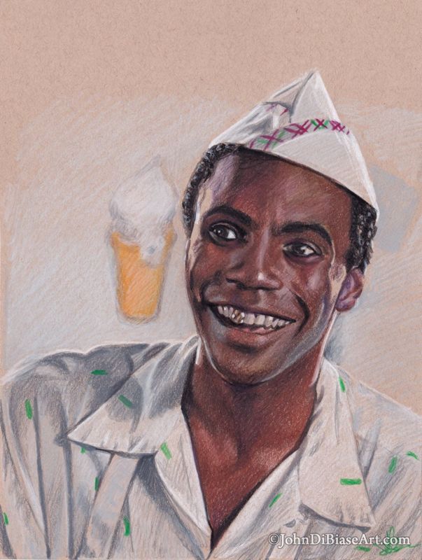 Goldie Wilson (Don Fullilove) in Back To The Future Drawing Print 8.5 x 11