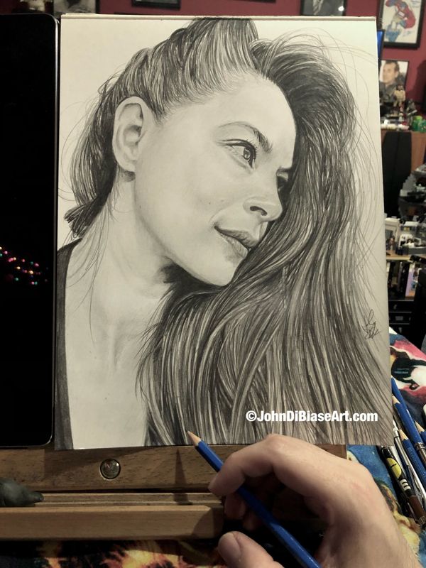 ORIGINAL Kristin Kreuk Pencil Drawing (9 x 12) - NOT A PRINT