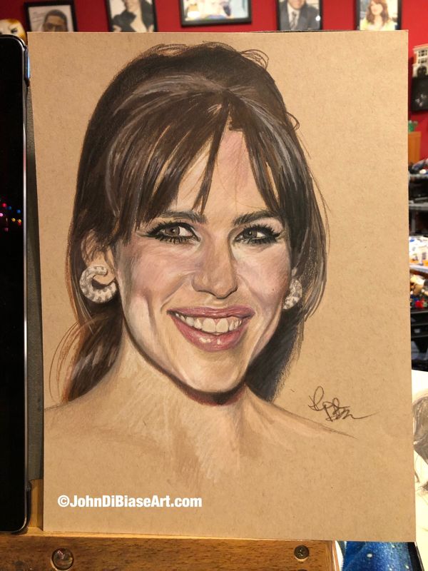 Original Sketch of Jennifer Garner (NOT a print)