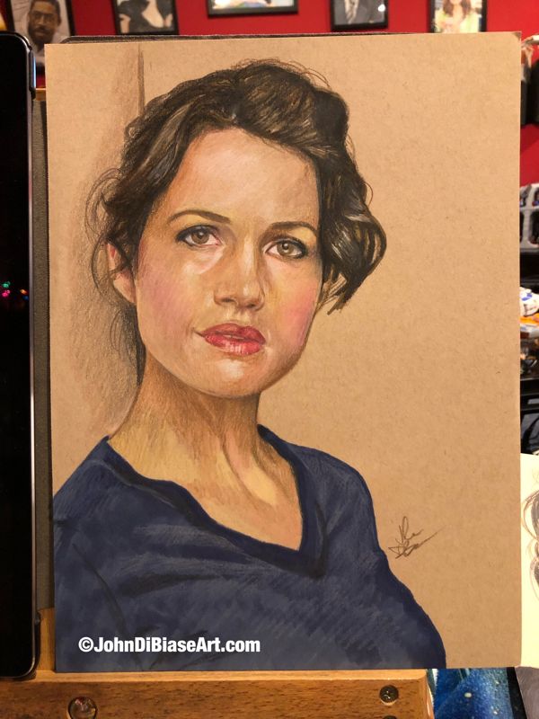 Original Sketch of Carla Gugino (NOT a print) 9 x 12