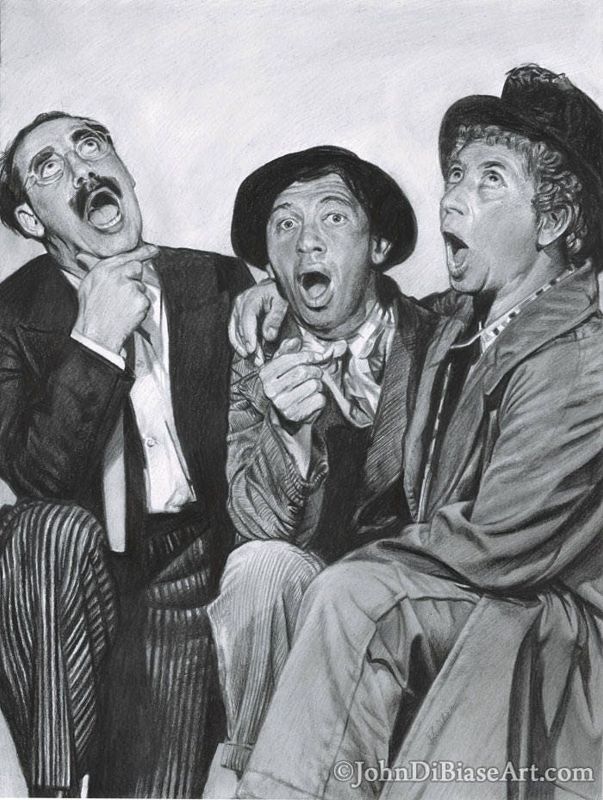 Drawing Print of the Marx Brothers