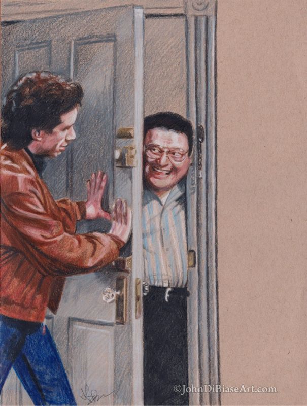 Newman (Wayne Knight) and Jerry on Seinfeld Colored Pencil Drawing Print 8.5 x 11
