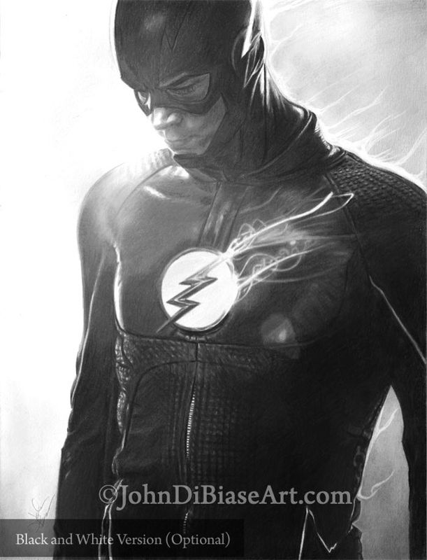 Grant Gustin as Barry Allen / The Flash (8.5 x 11) Full Color Drawing Print