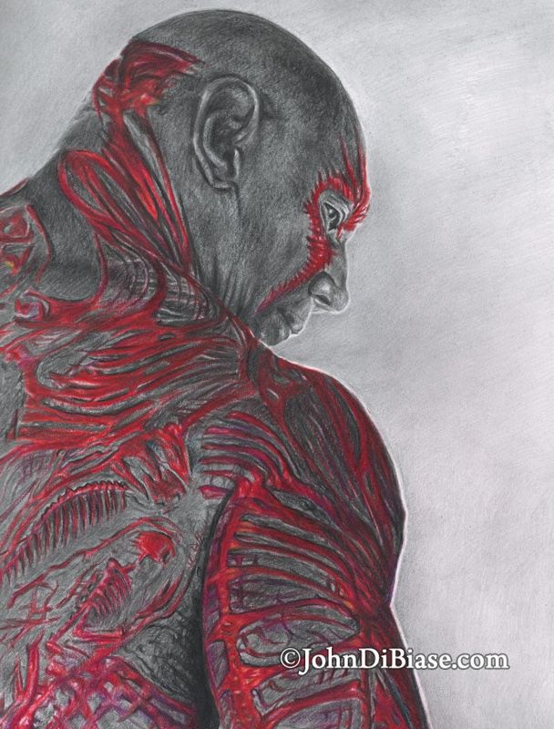 Dave Bautista as Drax in Guardians of the Galaxy Drawing Print 8.5 x 11