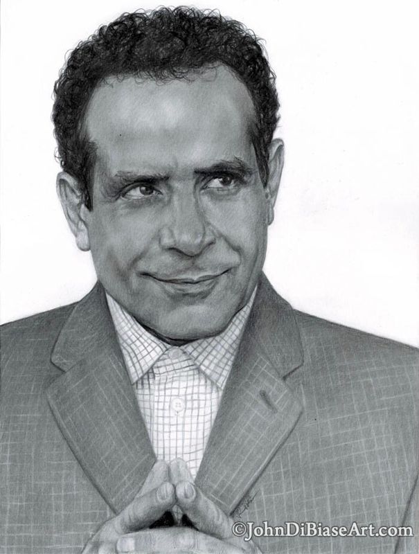 Original Graphite Pencil Drawing of Tony Shaloub as Adrian Monk (NOT a print)