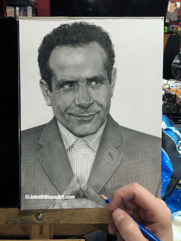 Original Graphite Pencil Drawing of Tony Shaloub as Adrian Monk (NOT a print)