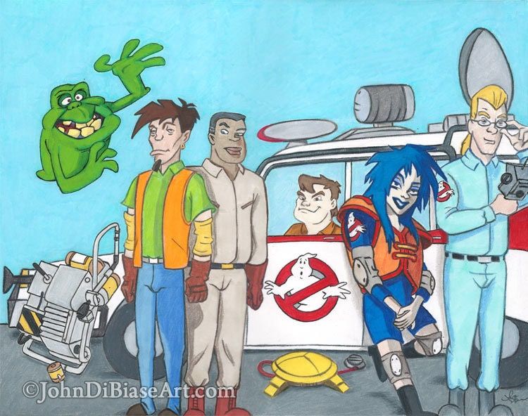 Extreme Ghostbusters Colored Pencil and Marker Drawing Print