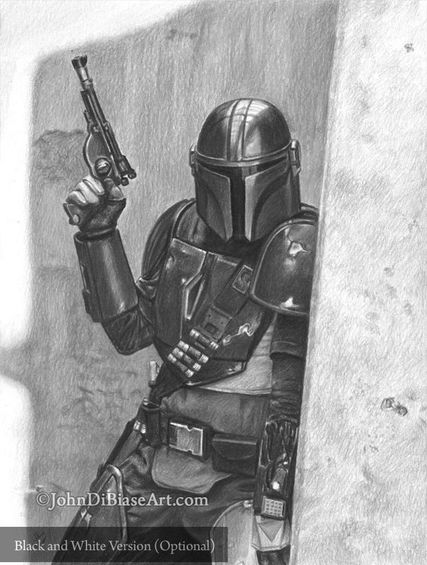 The Mandalorian Full Color Drawing Print