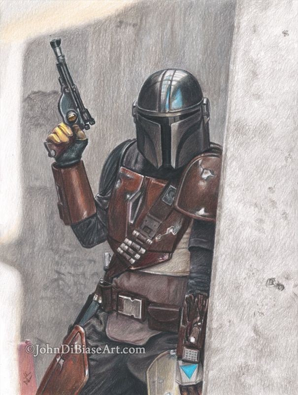 The Mandalorian Full Color Drawing Print