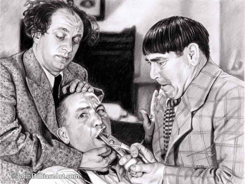 Three Stooges Drawing Print 8.5" x 11"