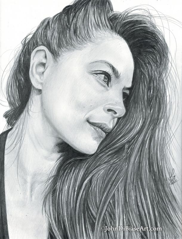 Kristin Kreuk Pencil Portrait Drawing Print