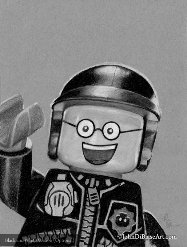 Good Cop Full Color Drawing Print from The LEGO Movie 8.5 x 11