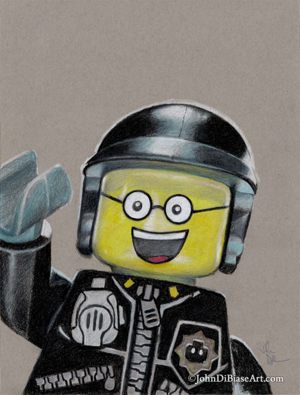 Good Cop Full Color Drawing Print from The LEGO Movie 8.5 x 11