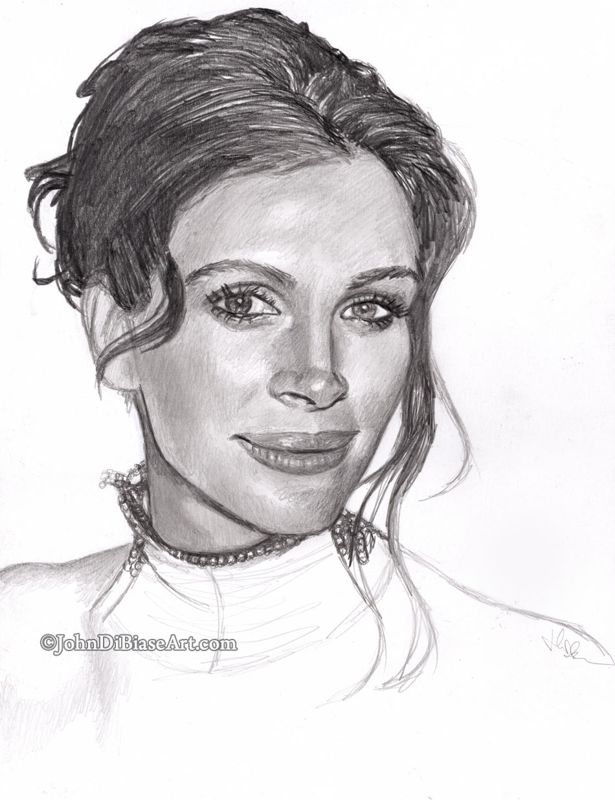 Julia Roberts Sketch / Drawing Print (8.5" x 11")