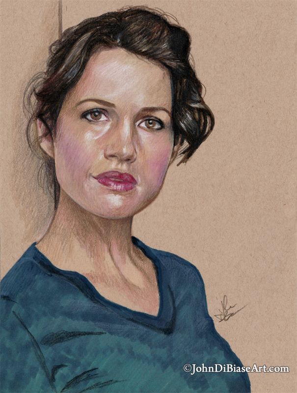 Carla Gugino Colored Pencil Drawing Print (8.5" x 11")