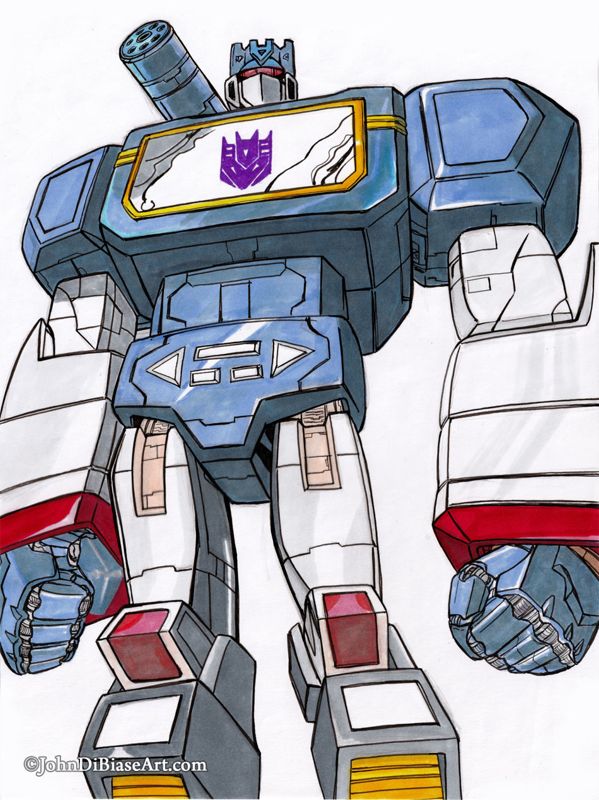 Soundwave Transformers G1 Original Marker Drawing (Not a Print) 9" x 12"