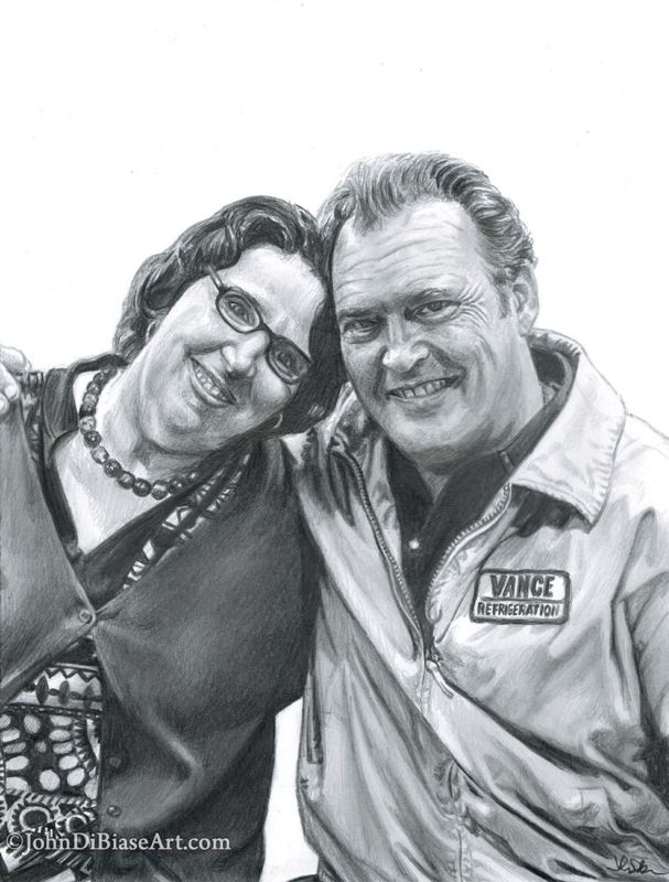 Phyllis and Bob Vance "The Office" Drawing Print