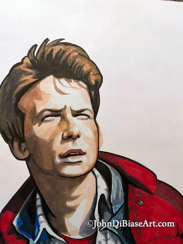 Marty McFly Original Marker Drawing (NOT a print)
