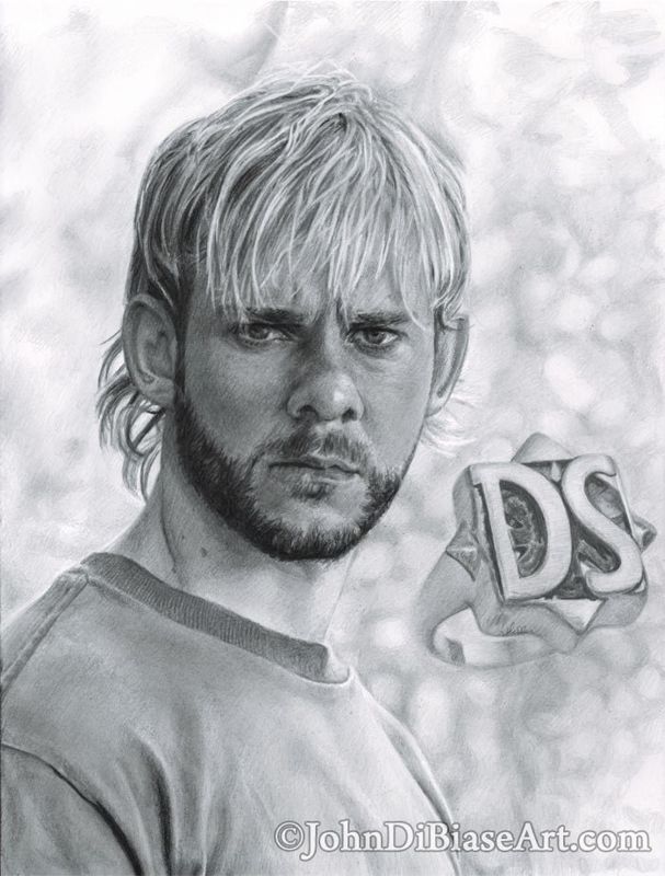 Drawing Print of Dominic Monaghan as Charlie Pace from LOST (Also from Lord of the Rings)