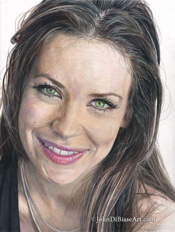 Evangeline Lilly Colored Pencil Drawing Print