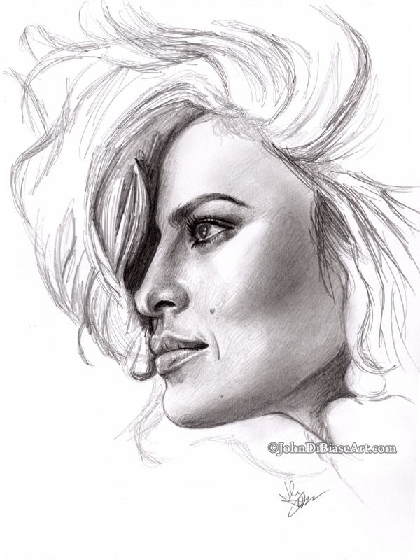 Eva Mendes Sketch Drawing Print 8.5 x 11