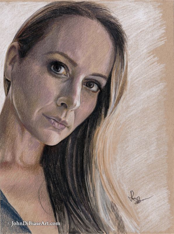 Amy Acker Toned Tan Drawing Print 8.5 x 11