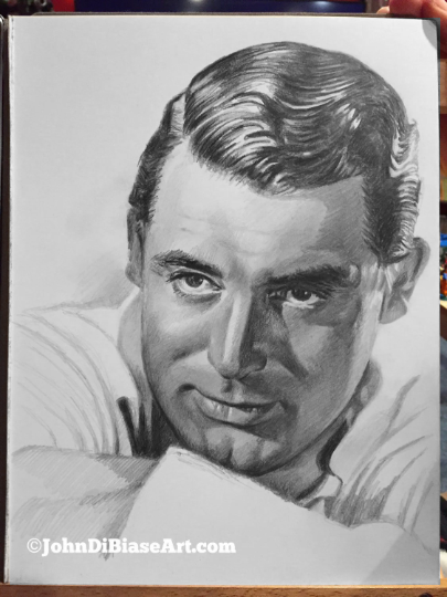 Cary Grant Original Sketch (NOT a print) 9 x 12