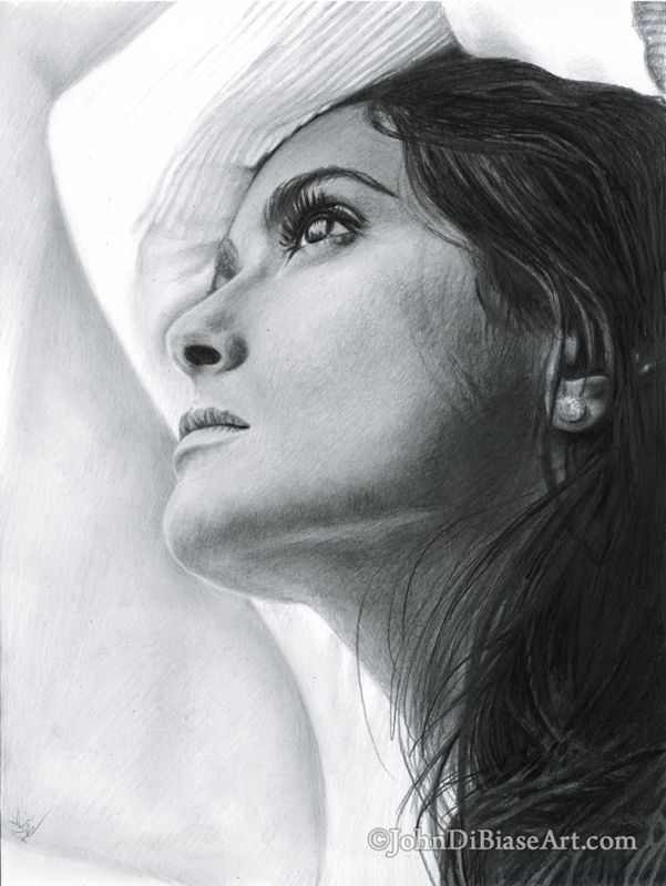 Salma Hayek Drawing Print 8.5 x 11