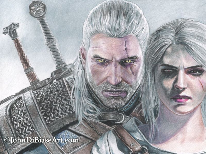The Witcher (Video Game) Drawing Print 11 x 8.5