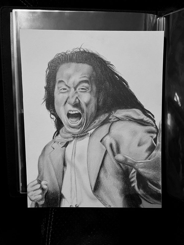 Jackie Chan from Shanghai Noon 2000 Drawing (NOT A PRINT) 8.5 x 11