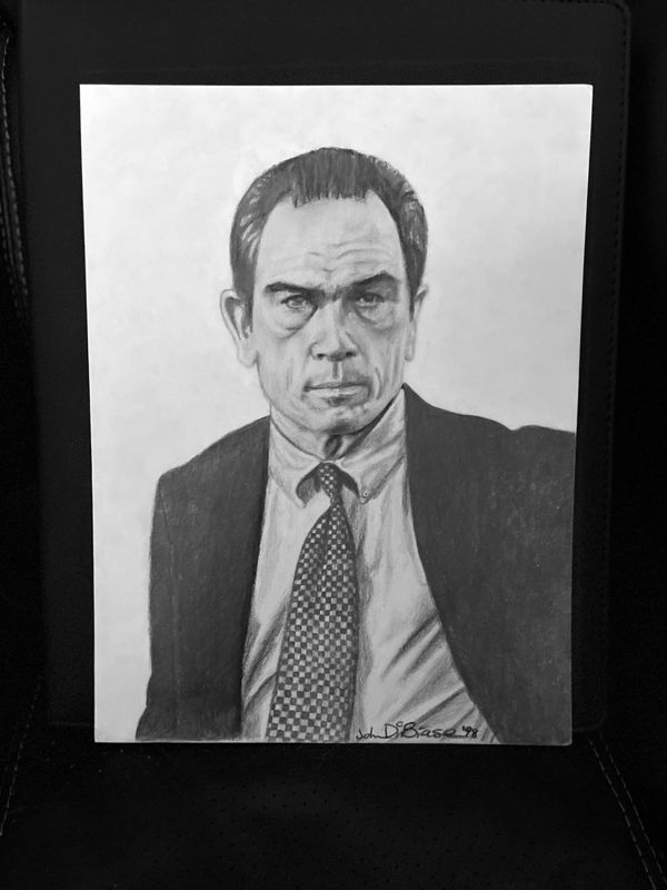 Tommy Lee Jones as Sam Gerard in U.S. Marshals 1998 Drawing (NOT A PRINT) 8 x 10.6 inches
