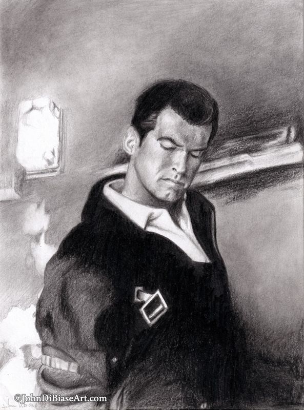 Pierce Brosnan as James Bond in The World is Not Enough 2000 Drawing Print 8.5 x 11