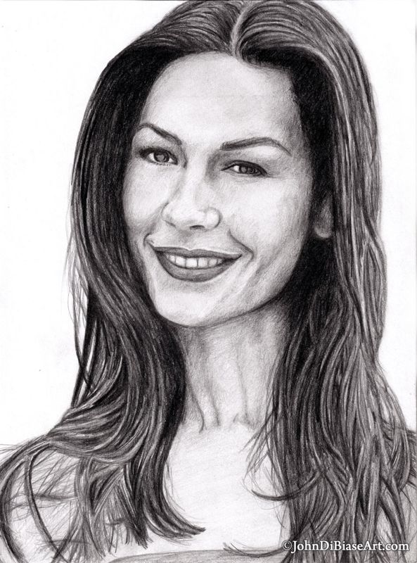 Catherine Zeta-Jones  August 1999 Drawing Print 8.5 x 11