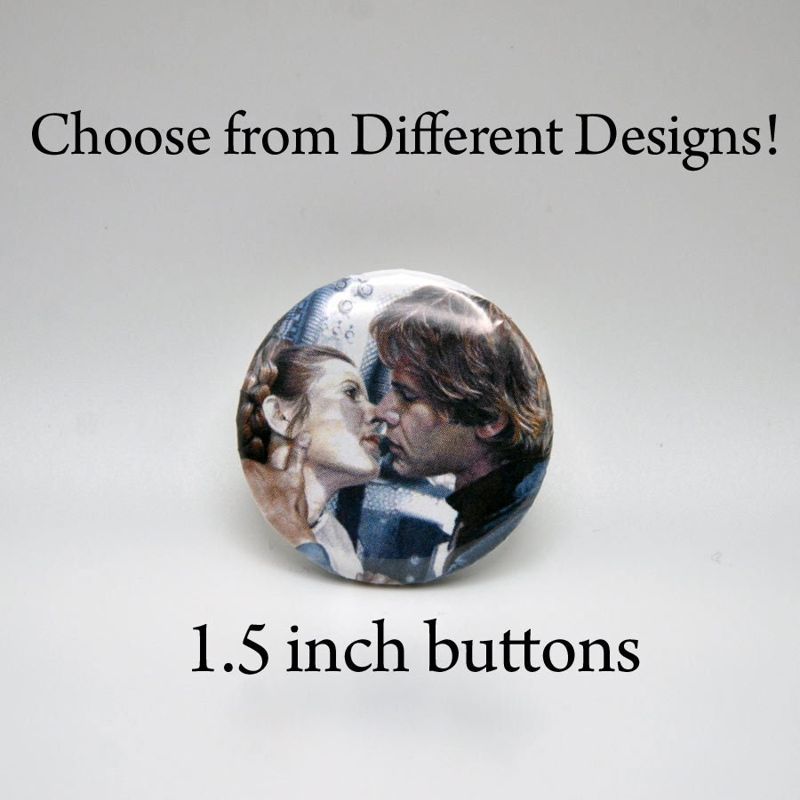 1.5" Romantic Buttons, 7 Different Designs - Choose One