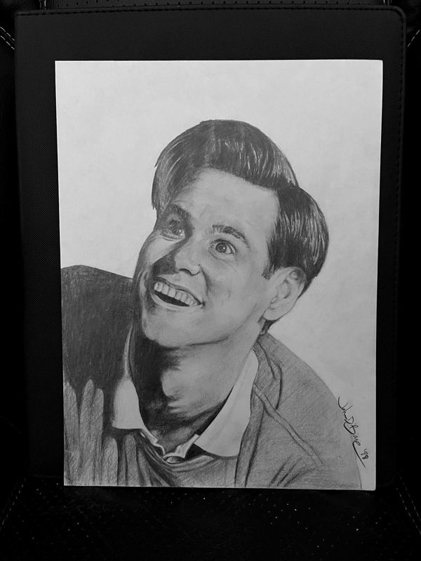 Jim Carrey from The Truman Show 1998 Drawing (NOT A PRINT) 7.9 x 10.6