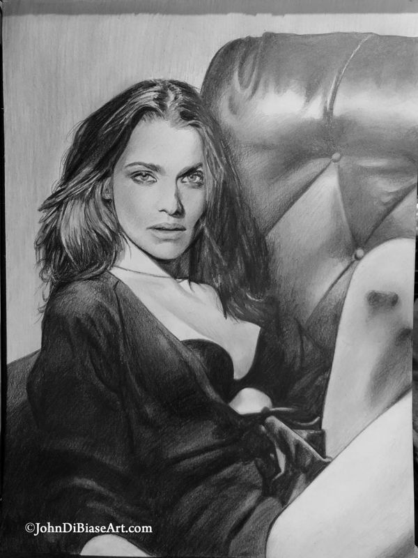 Rachel Weisz Original Graphite Sketch (NOT a print) 9x12