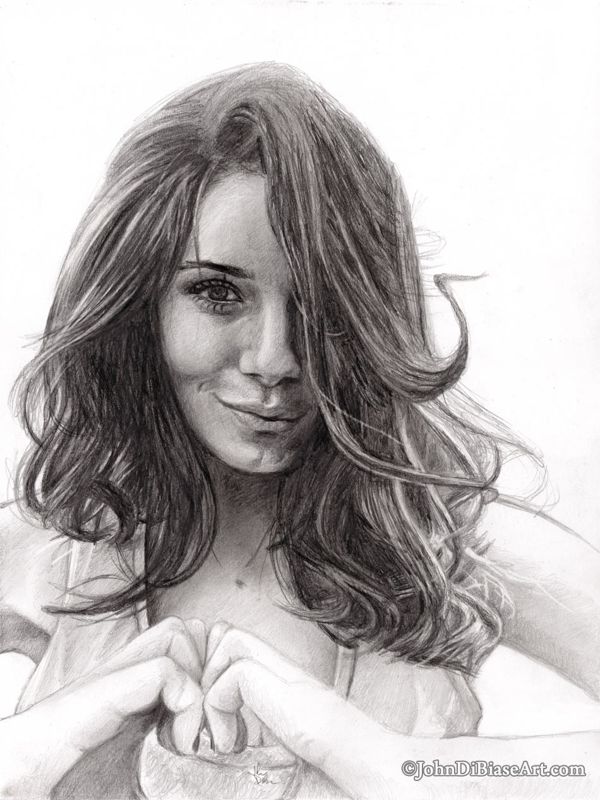 Simone De Kock Graphite Pencil Sketch Drawing Print 8.5 x 11