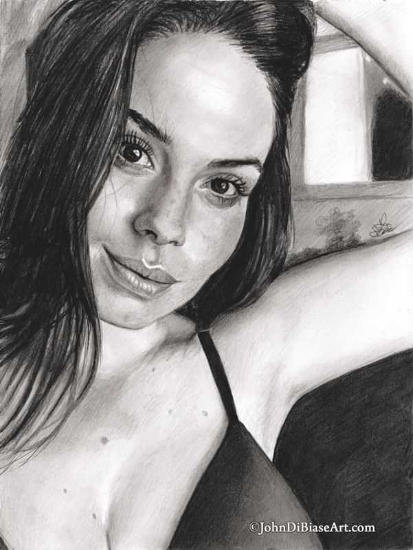 Simone De Kock Graphite Pencil Drawing Print 8.5 x 11