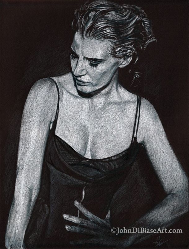 ORIGINAL Pencil Drawing of Jessica Chastain (9 x 12) - NOT A PRINT