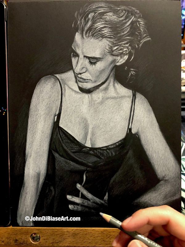 ORIGINAL Pencil Drawing of Jessica Chastain (9 x 12) - NOT A PRINT