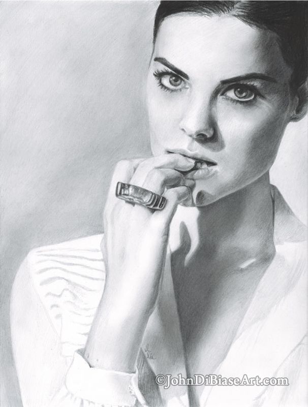 Jaimie Alexander (Biting Finger) Drawing Print 8.5 x 11