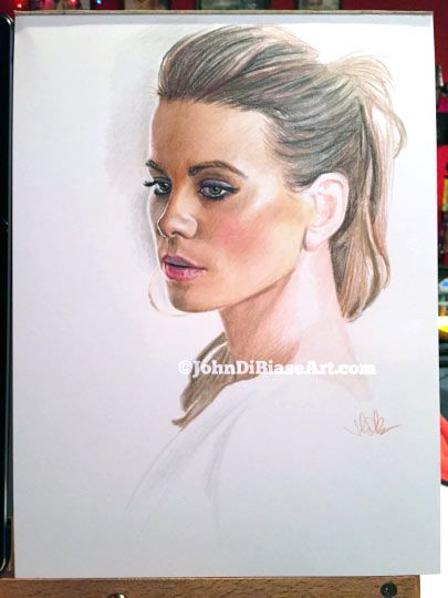 Kate Beckinsale Original Colored Pencil Drawing (NOT a print)