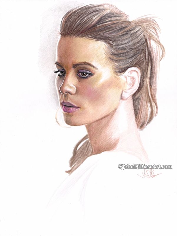 Kate Beckinsale Color Pencil Drawing Print 8.5 x 11