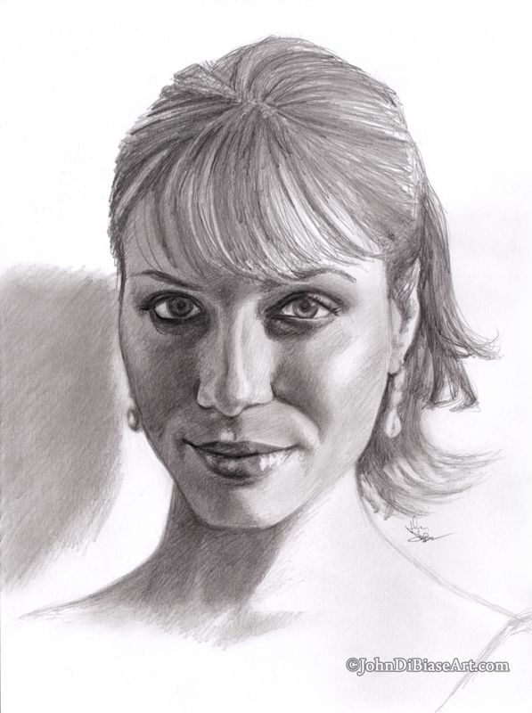 Christina Hendricks Graphite Pencil Drawing Print 8.5 x 11