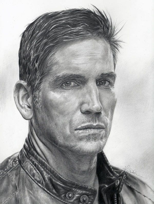 Drawing Print of Jim Caviezel as John Reese from Person of Interest