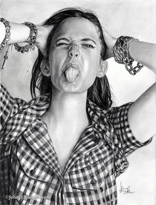 Eva Green Original Drawing (NOT a print) 9 x 12