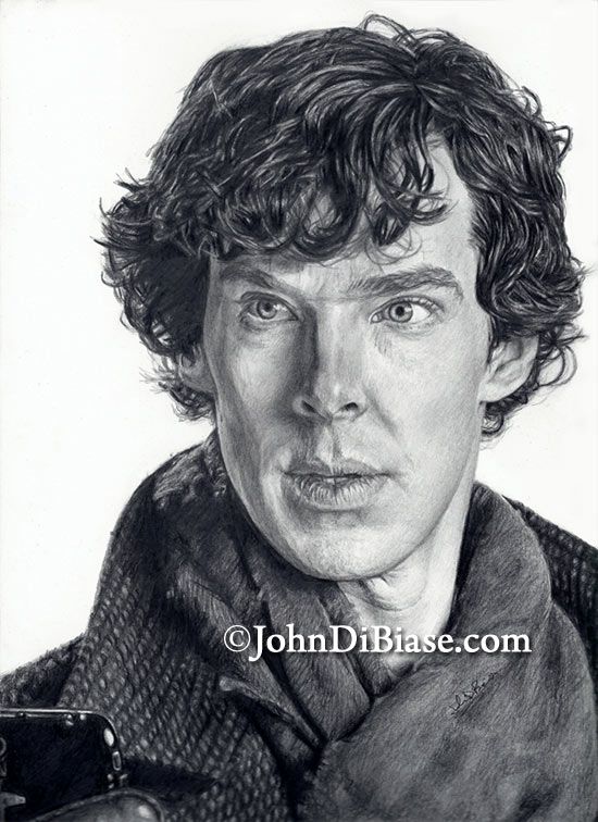 Benedict Cumberbatch as Sherlock Holmes Original Drawing (NOT a print) 9 x 12